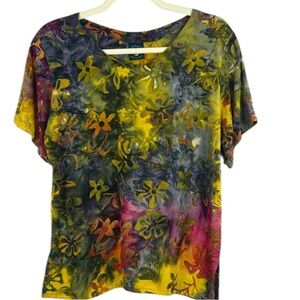 Metiss Designs Multicoloured Graphic Short Sleeve Tee Size Medium